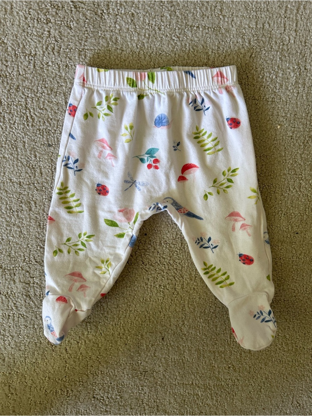 Angel dear baby girl bamboo floral botanical footie pants 0-3 months